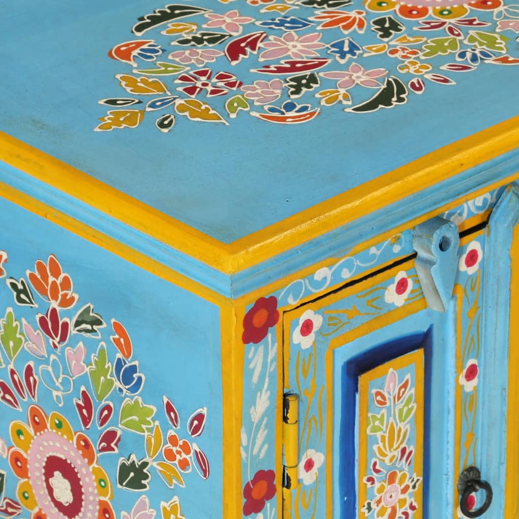 TV ormarić plavi 110 x 30 x 40 cm od masivnog drva manga