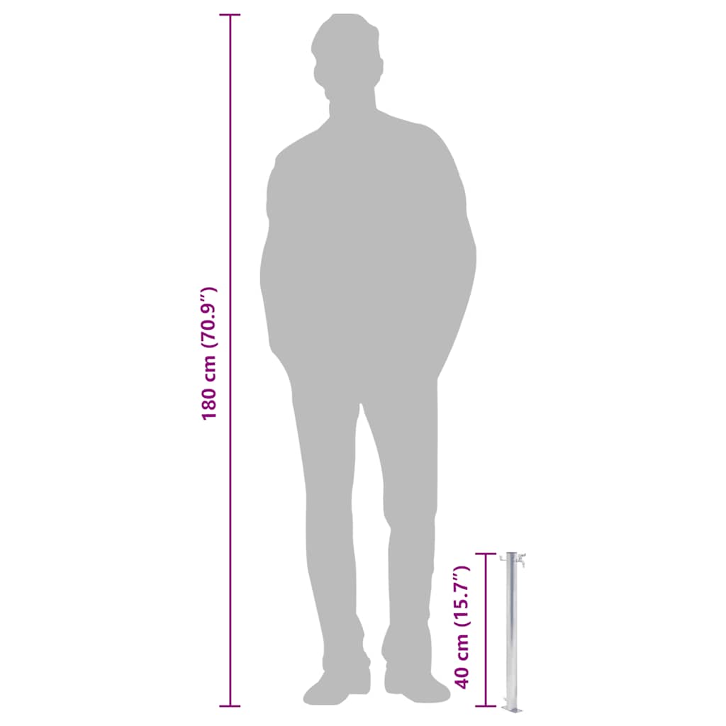 Vrtni stup za vodu 40 cm od nehrđajućeg čelika okrugli