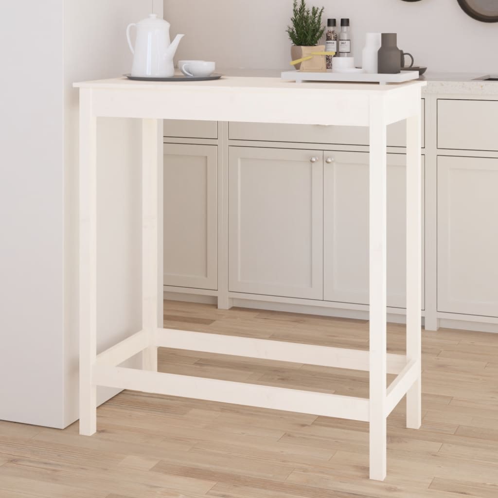 Barski stol bijeli 100 x 50 x 110 cm od masivne borovine