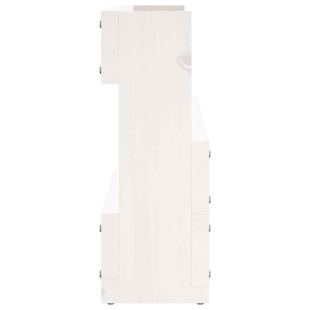 Zidni stalci za cipele 2 kom bijeli 110x9x23cm masivna borovina