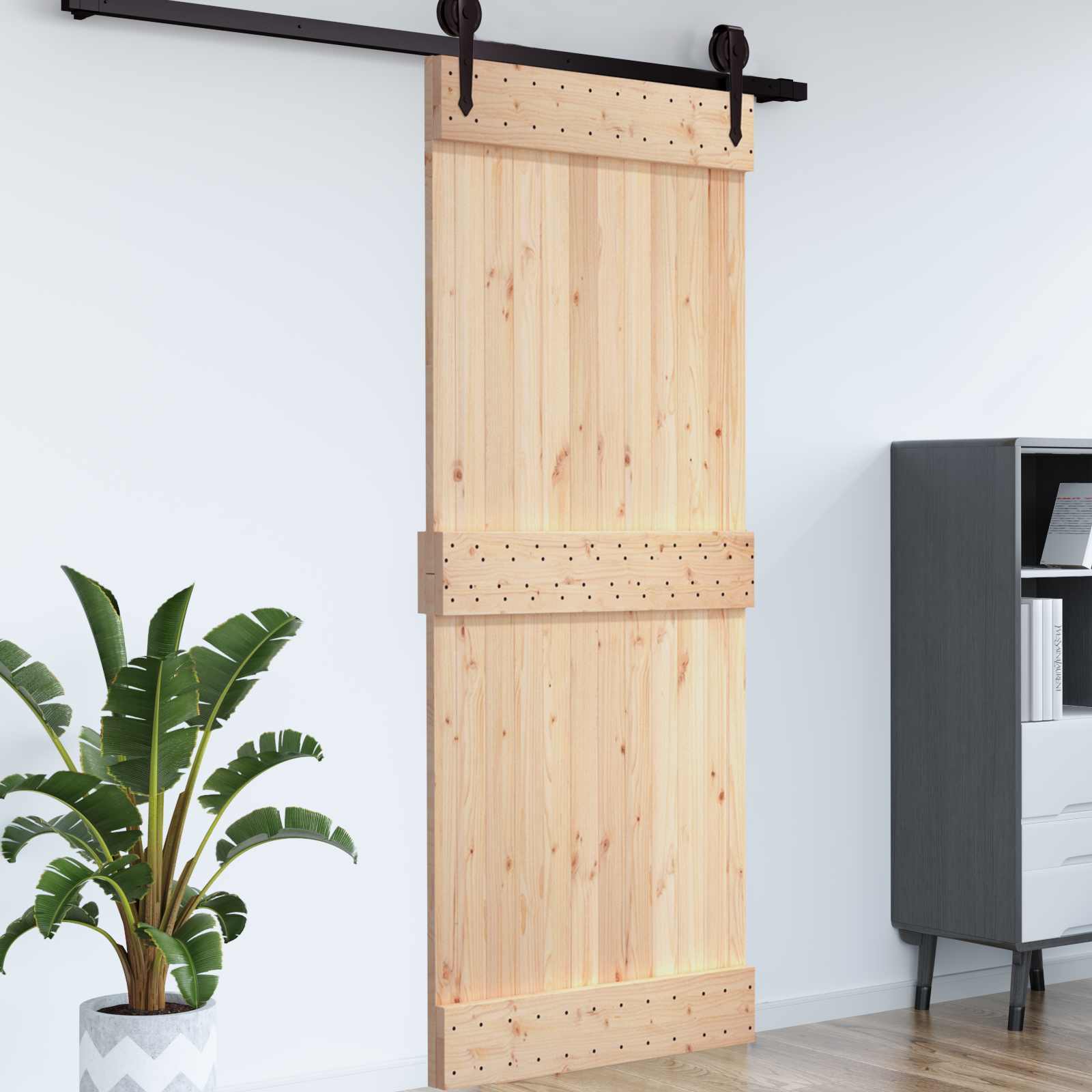 Vrata NARVIK Prirodna 100 x 210 cm Čvrsta borovina