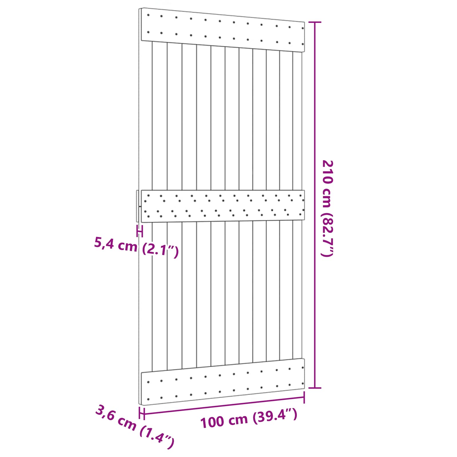 Vrata NARVIK Prirodna 100 x 210 cm Čvrsta borovina