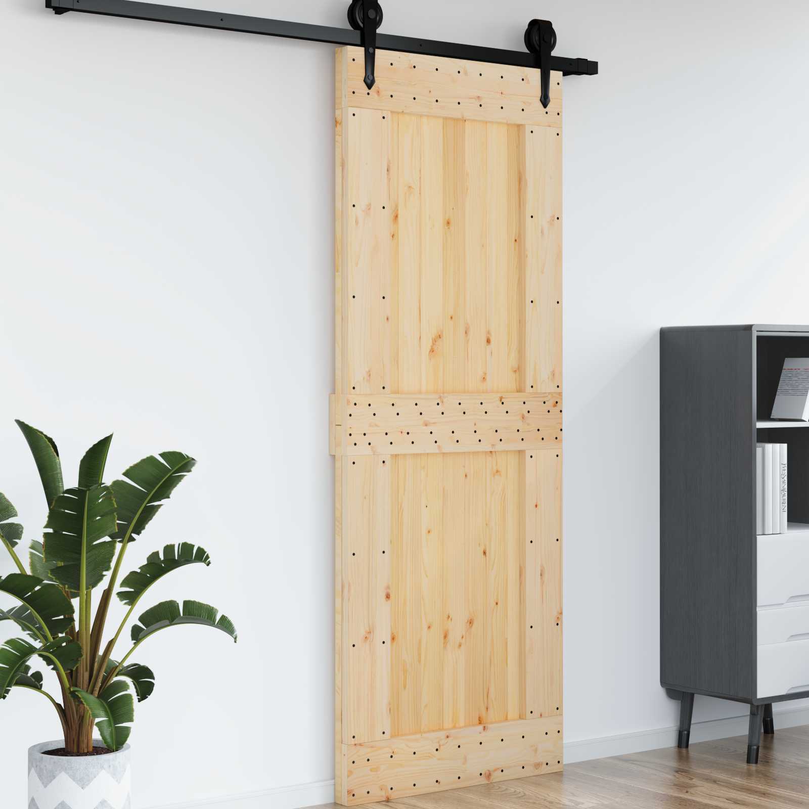 Vrata NARVIK Prirodna 85 x 210 cm Čvrsta borovina