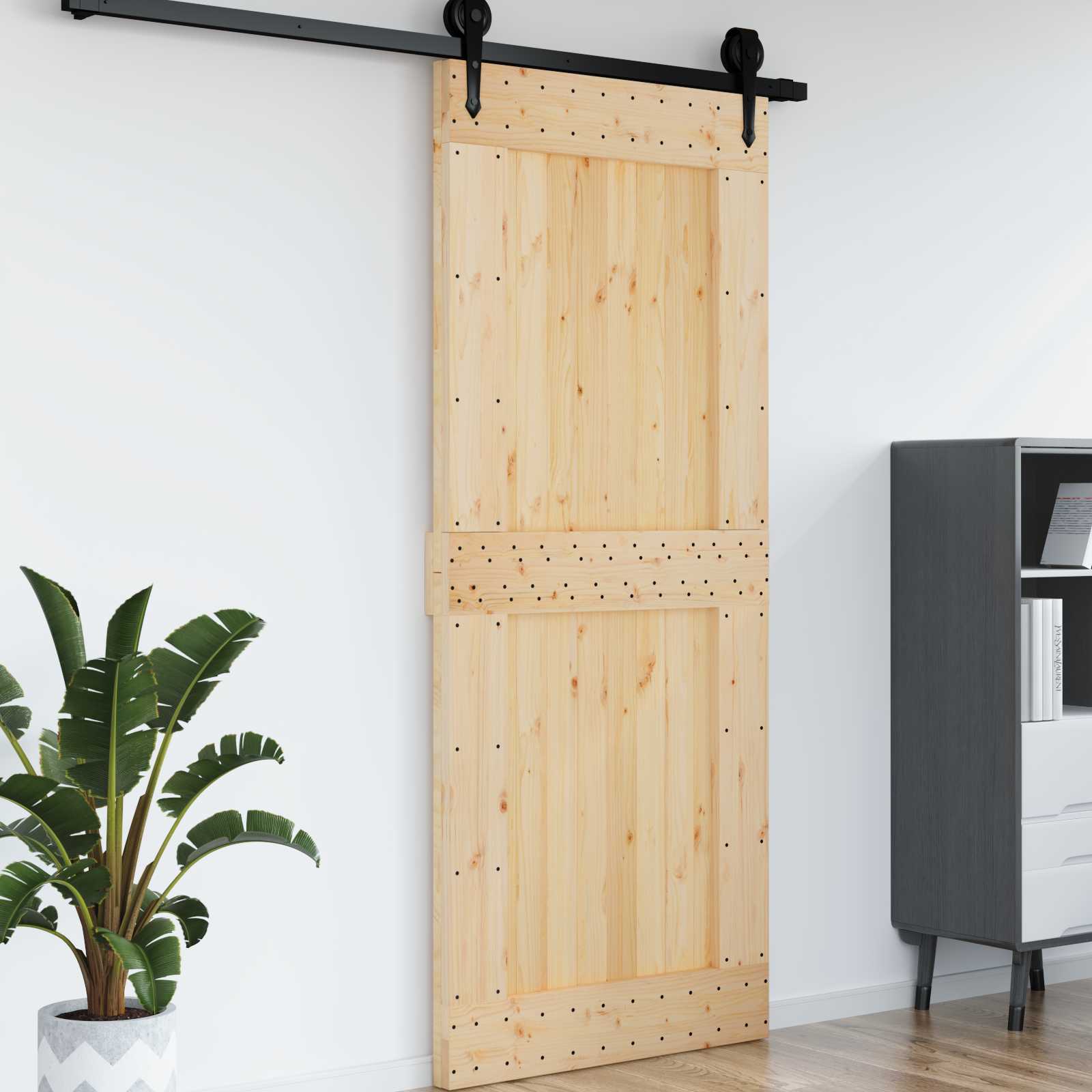 Vrata NARVIK Prirodna 95 x 210 cm Čvrsta borovina
