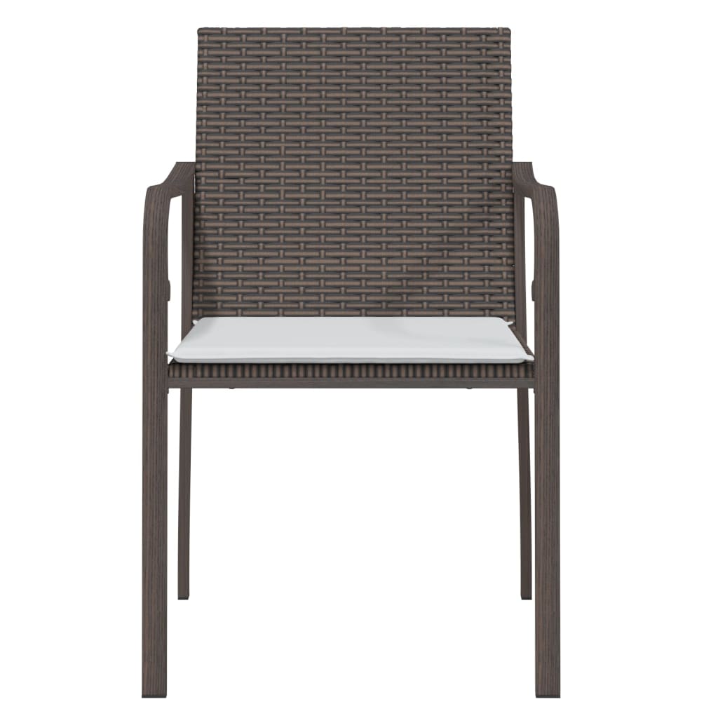 Vrtne stolice s jastucima 4 kom smeđe 56x59x84 cm od poliratana