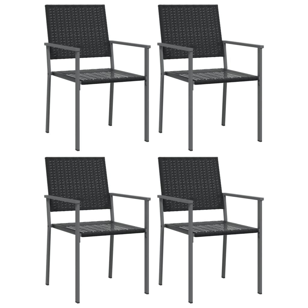 Vrtne stolice 4 kom crne 54 x 62,5 x 89 cm od poliratana