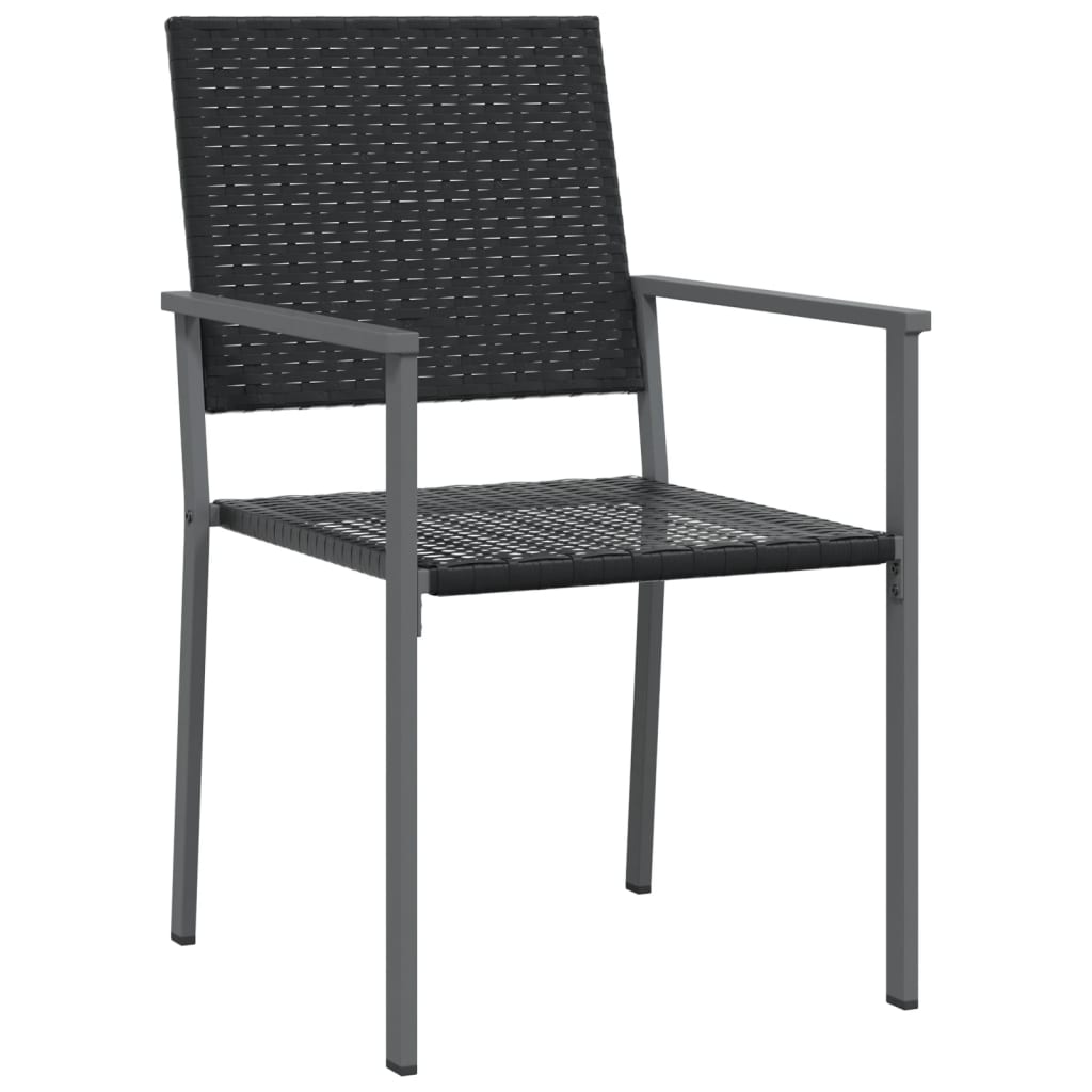 Vrtne stolice 4 kom crne 54 x 62,5 x 89 cm od poliratana