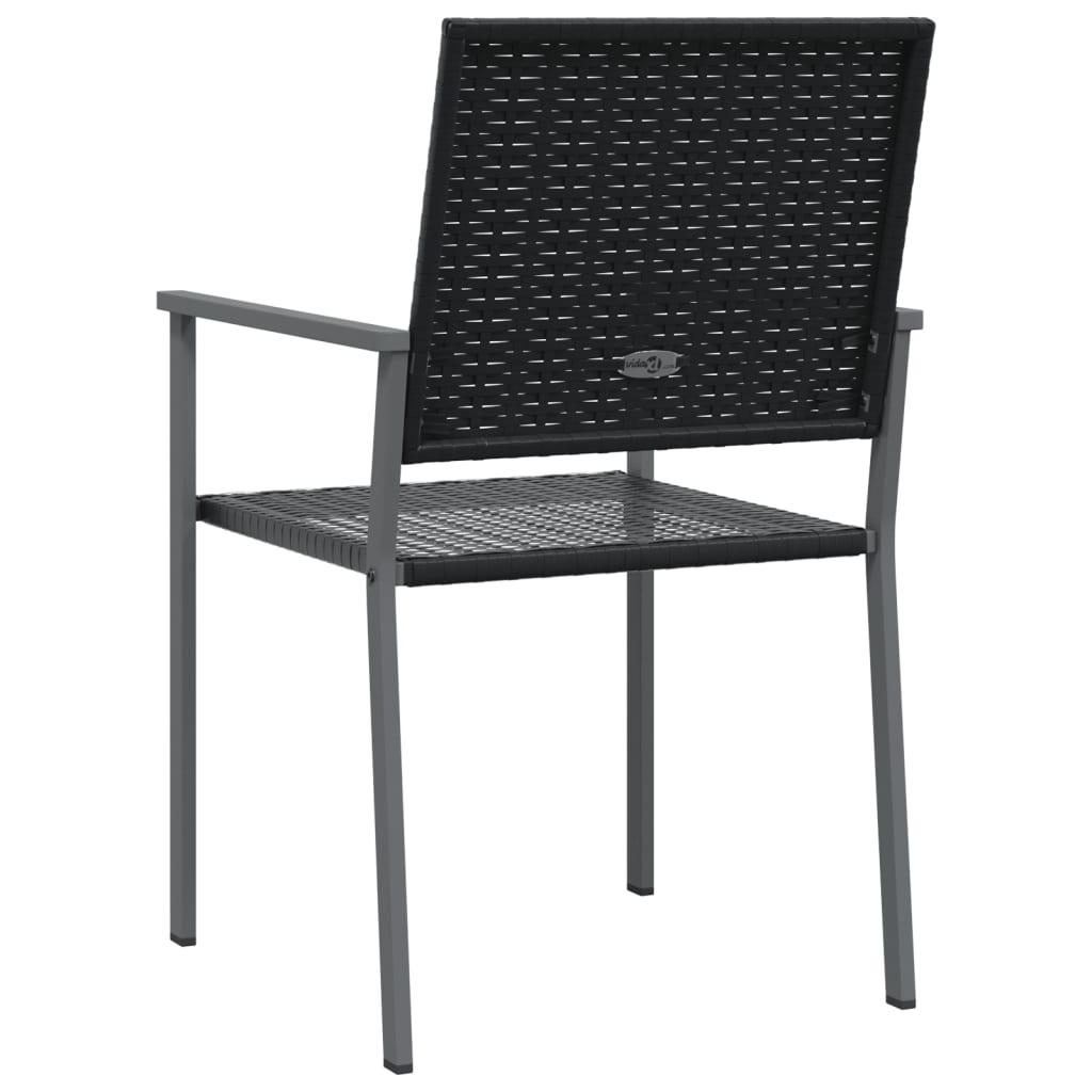 Vrtne stolice 4 kom crne 54 x 62,5 x 89 cm od poliratana