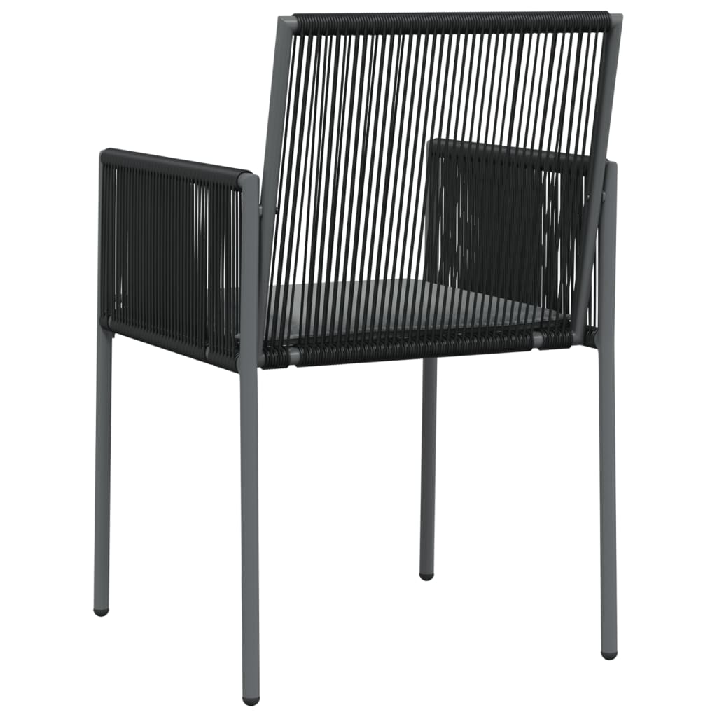 Vrtne stolice s jastucima 4 kom crne 54x60,5x83,5 cm poliratan