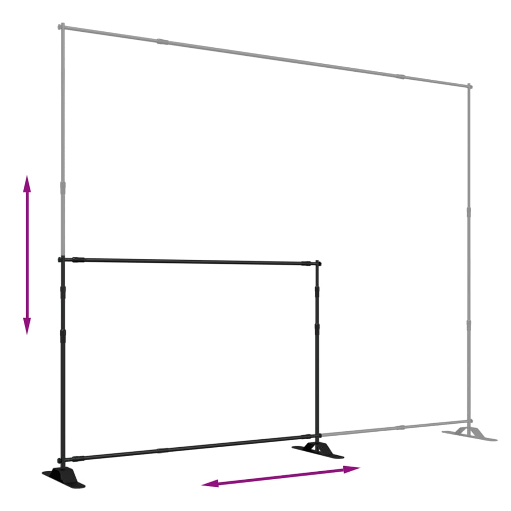 Stalci za pozadinu 2 kom crni 305 x 243 cm čelični