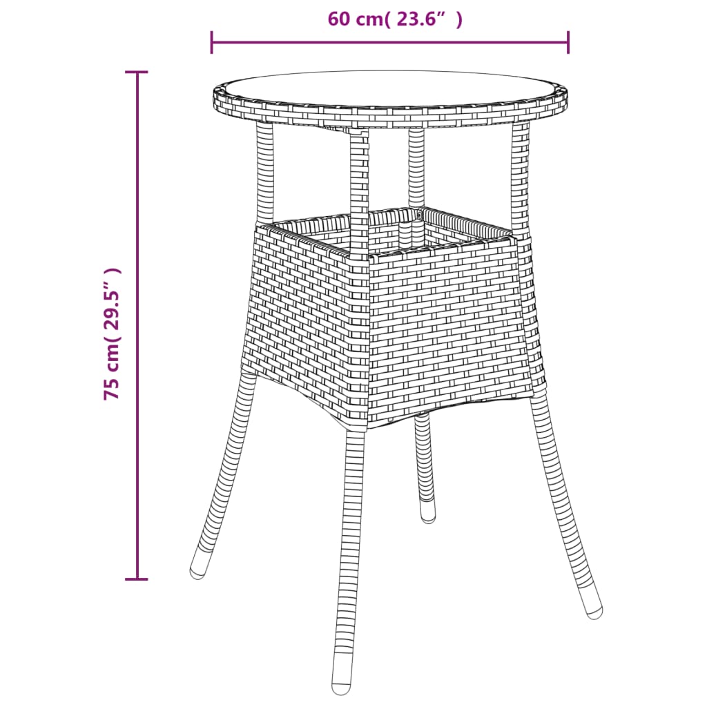 5-dijelni vrtni bistro set od poliratana s jastucima smeđi