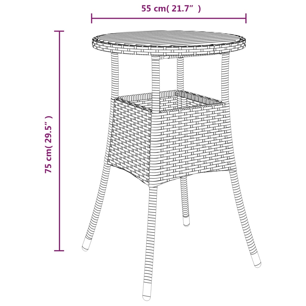 5-dijelni vrtni bistro set od poliratana s jastucima sivi