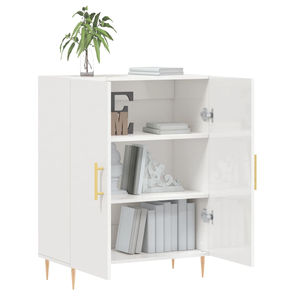 Komoda sjajna bijela 69,5x34x90 cm od konstruiranog drva