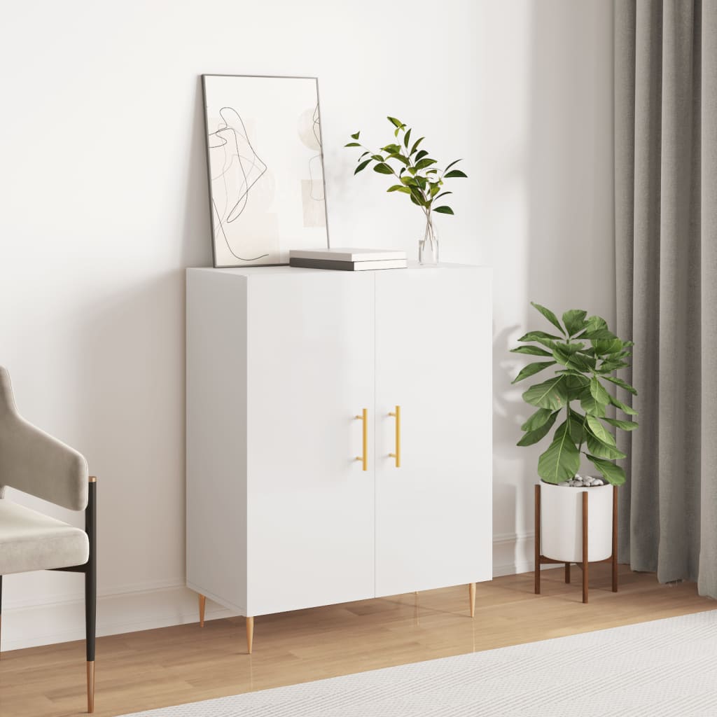 Komoda sjajna bijela 69,5x34x90 cm od konstruiranog drva