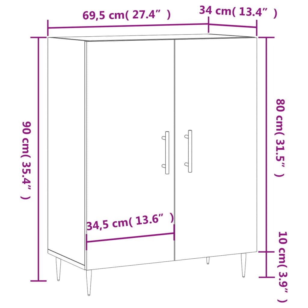 Komoda boja hrasta sonome 69,5 x 34 x 90 cm konstruirano drvo