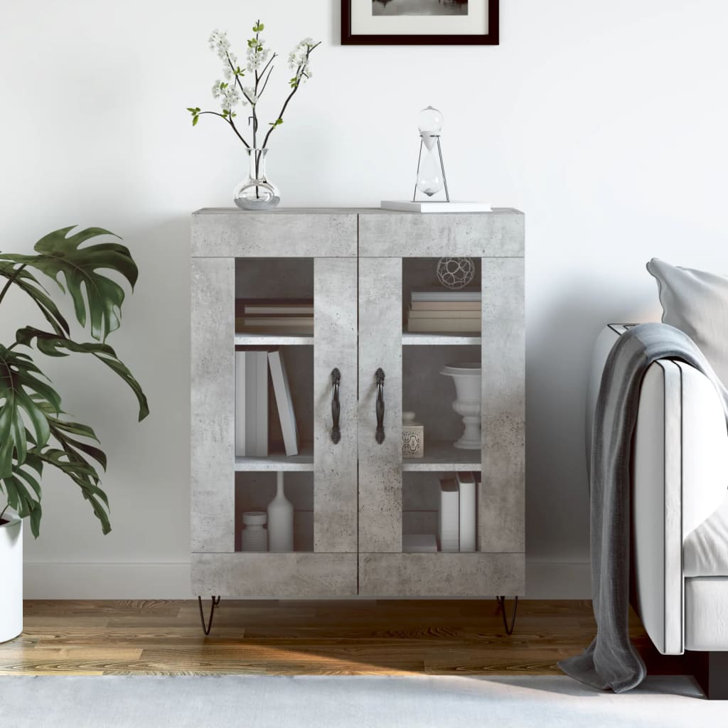 Komoda siva boja betona 69,5x34x90 cm od konstruiranog drva