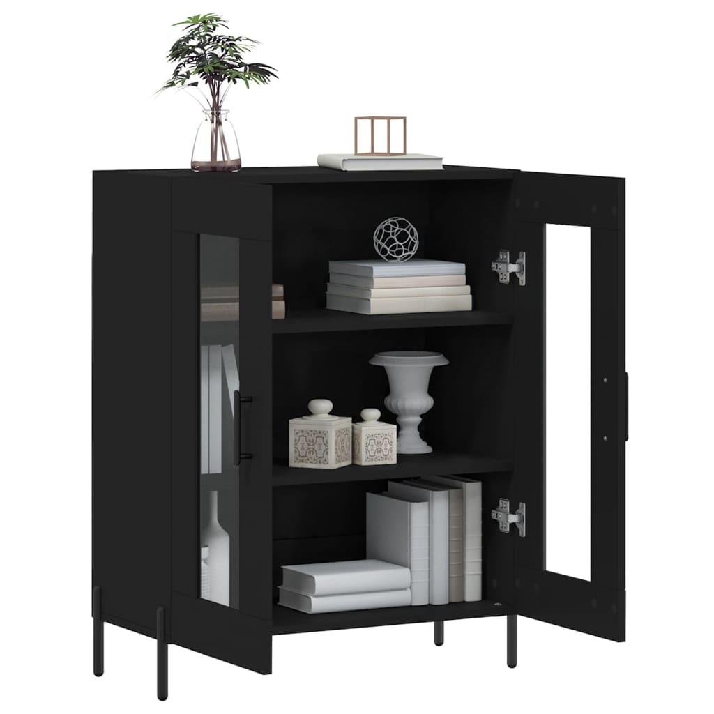Komoda crna 69,5 x 34 x 90 cm od konstruiranog drva