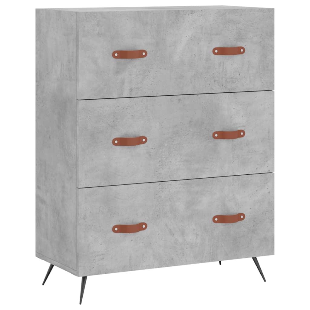 Komoda siva boja betona 69,5 x 34 x 90 cm od konstruiranog drva