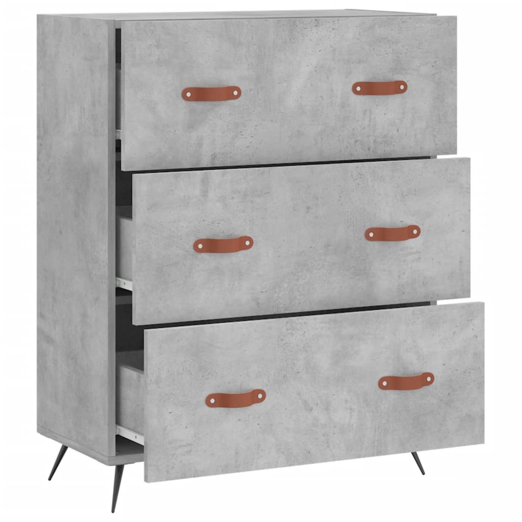 Komoda siva boja betona 69,5 x 34 x 90 cm od konstruiranog drva