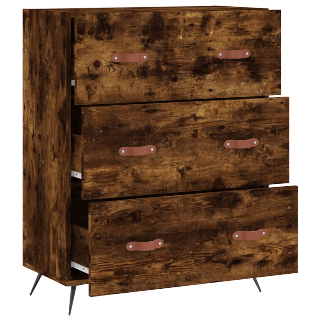 Komoda boja dimljenog hrasta 69,5x34x90 cm konstruirano drvo
