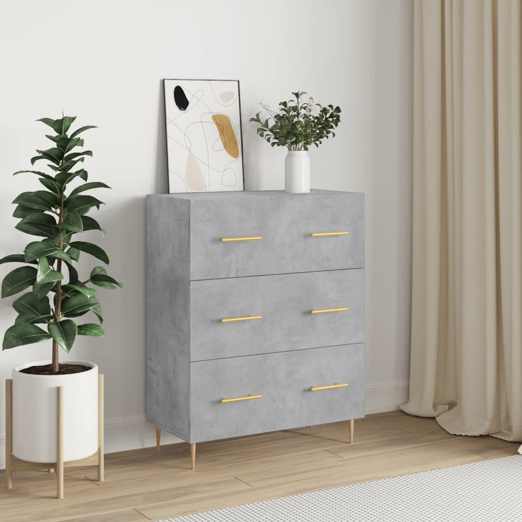 Komoda siva boja betona 69,5x34x90 cm od konstruiranog drva