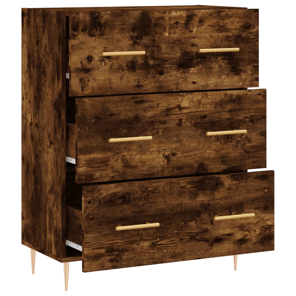 Komoda boja dimljenog hrasta 69,5x34x90 cm konstruirano drvo