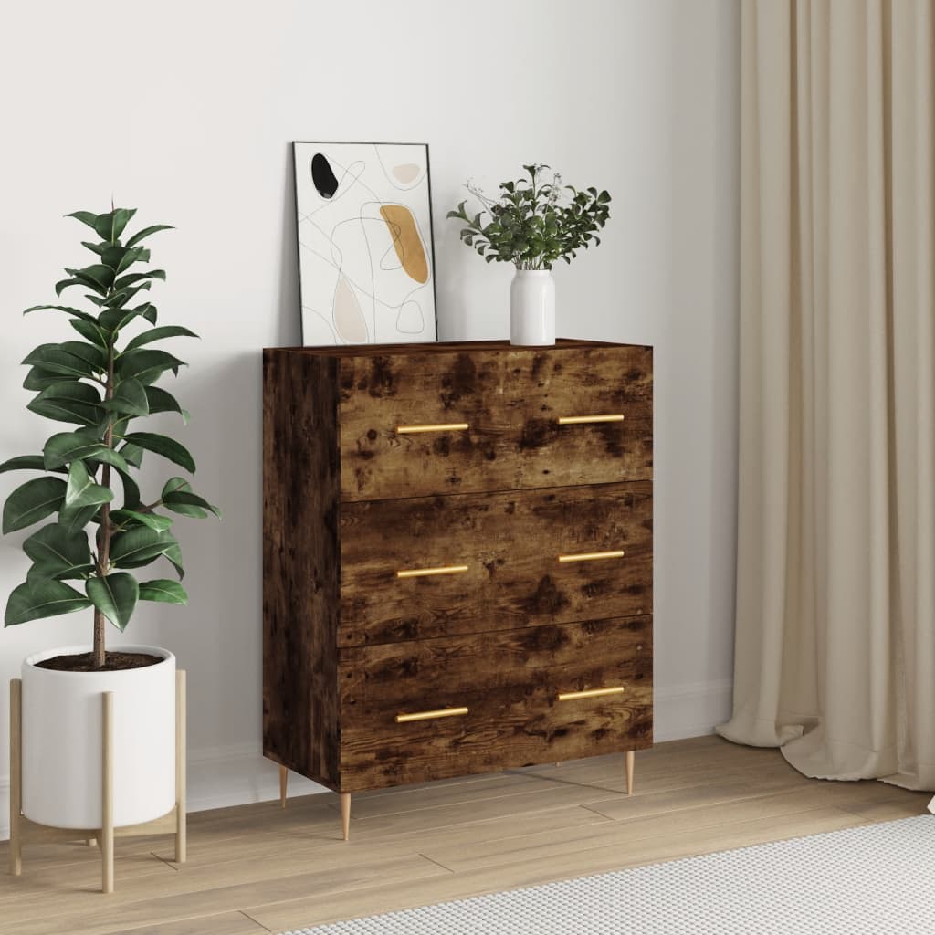Komoda boja dimljenog hrasta 69,5x34x90 cm konstruirano drvo