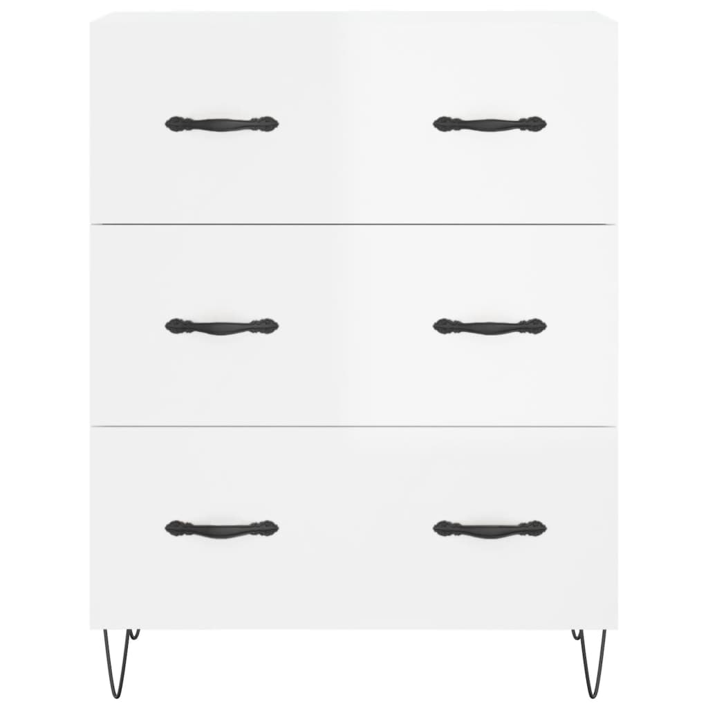 Komoda sjajna bijela 69,5x34x90 cm od konstruiranog drva