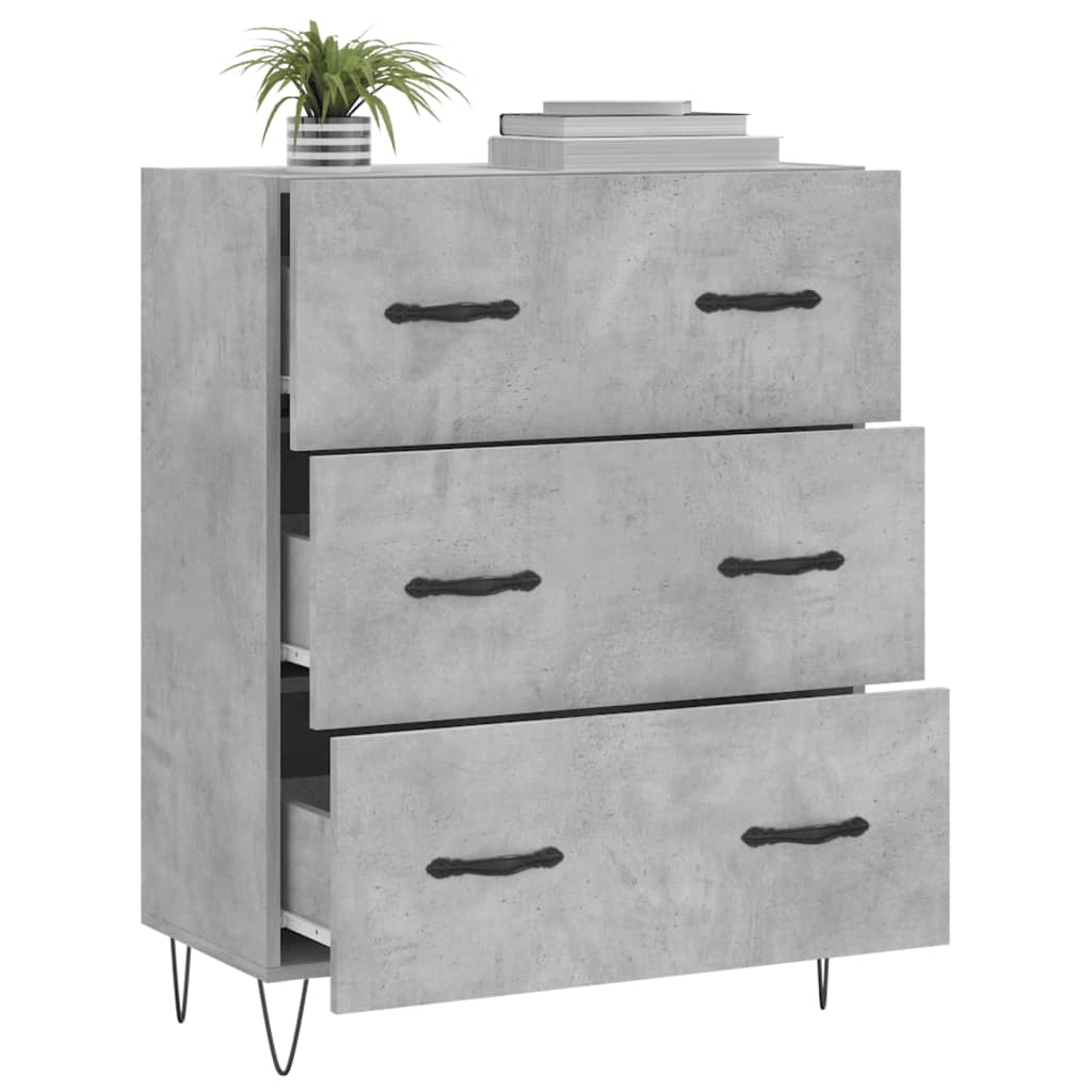 Komoda siva boja betona 69,5x34x90 cm od konstruiranog drva