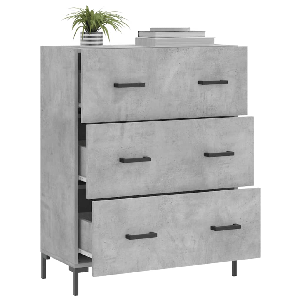 Komoda siva boja betona 69,5x34x90 cm od konstruiranog drva