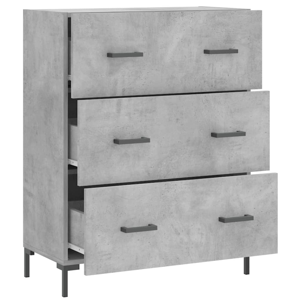 Komoda siva boja betona 69,5x34x90 cm od konstruiranog drva