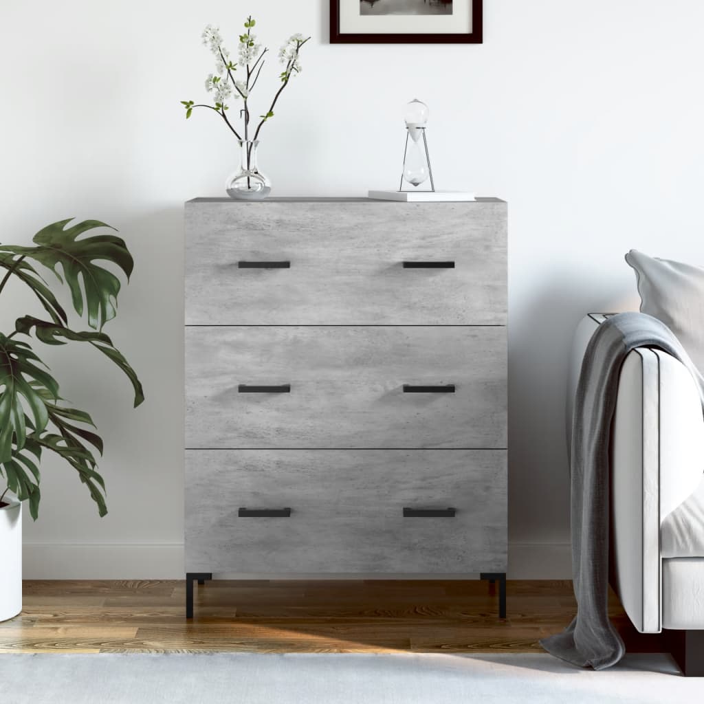 Komoda siva boja betona 69,5x34x90 cm od konstruiranog drva