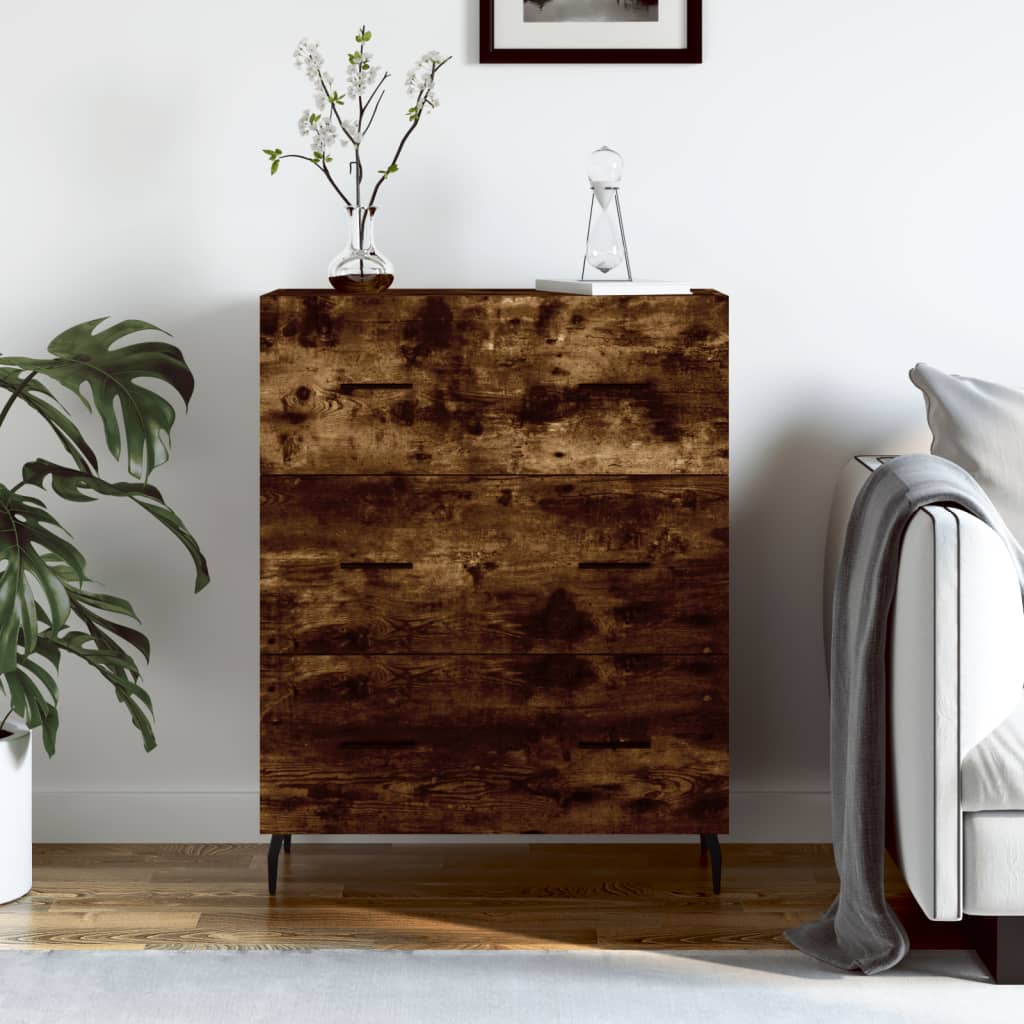 Komoda boja dimljenog hrasta 69,5x34x90 cm konstruirano drvo
