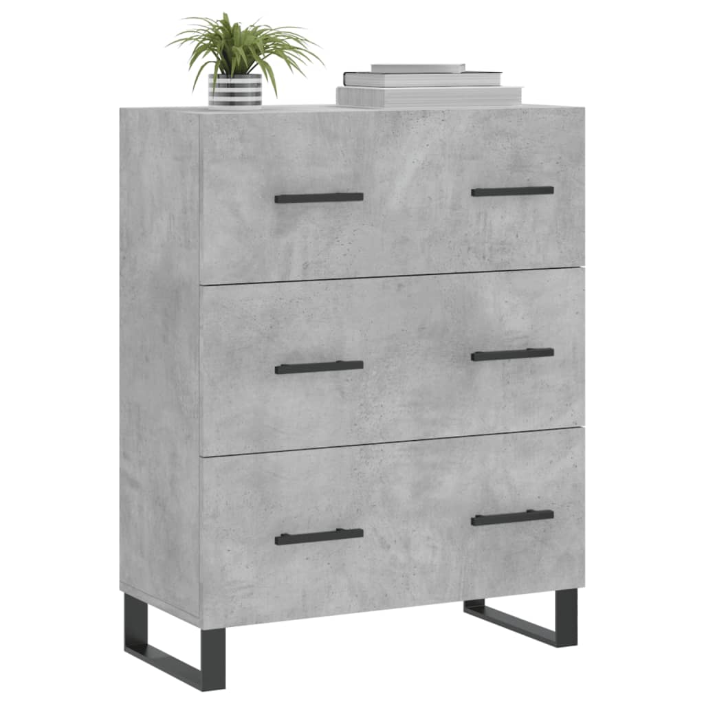 Komoda siva boja betona 69,5x34x90 cm od konstruiranog drva