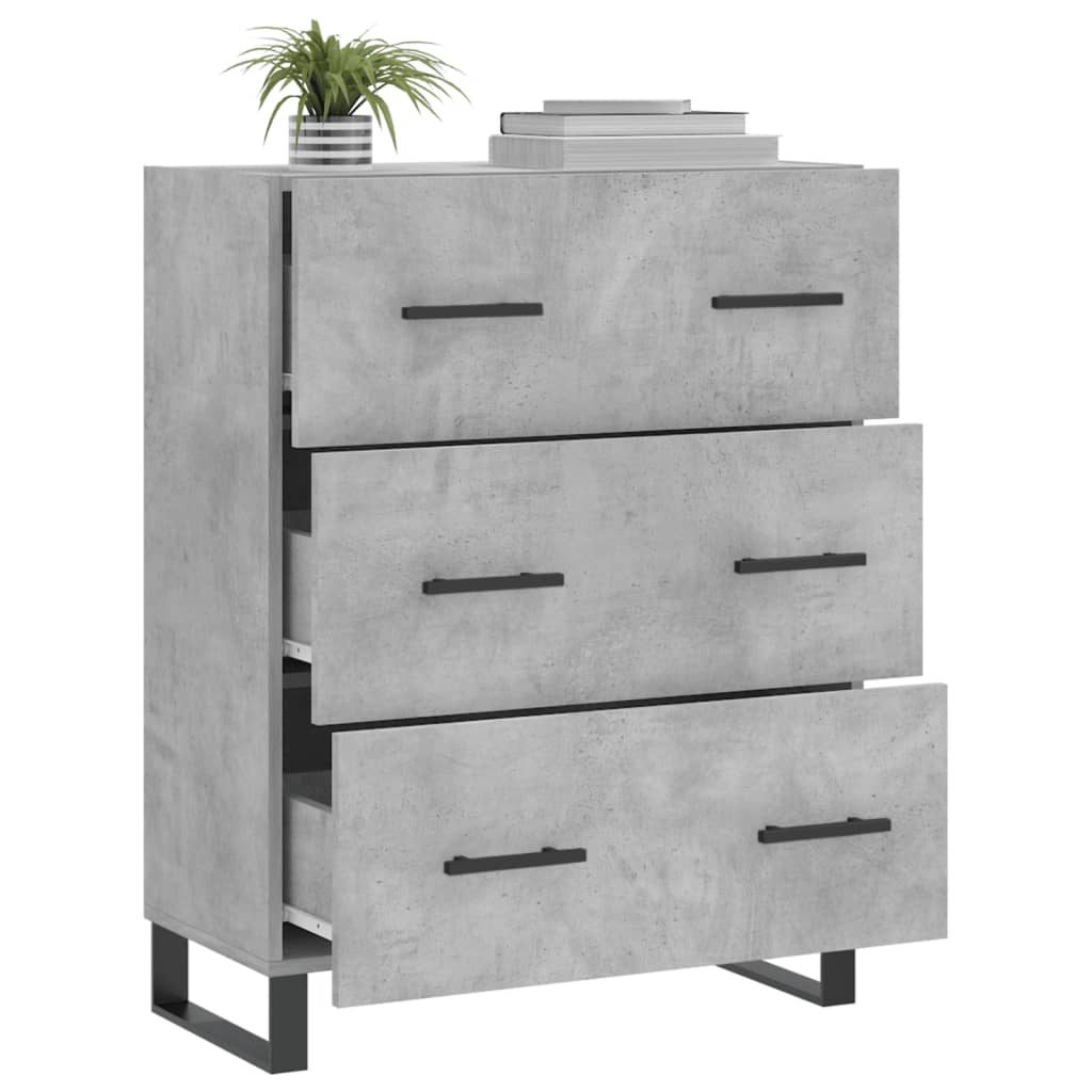 Komoda siva boja betona 69,5x34x90 cm od konstruiranog drva