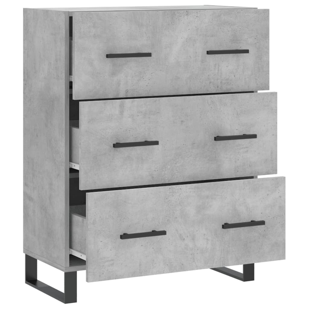 Komoda siva boja betona 69,5x34x90 cm od konstruiranog drva