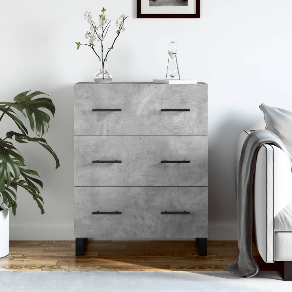 Komoda siva boja betona 69,5x34x90 cm od konstruiranog drva