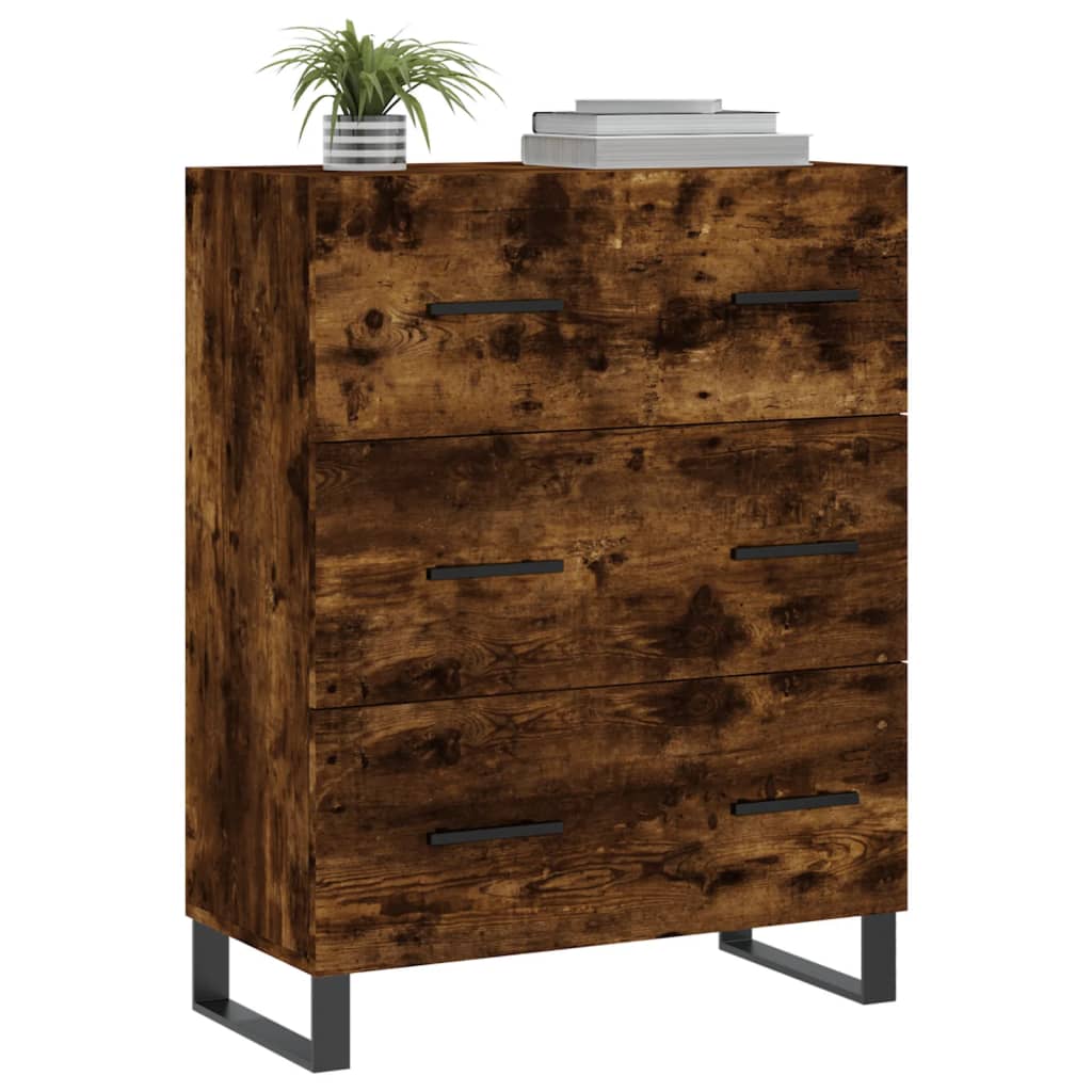Komoda boja dimljenog hrasta 69,5x34x90 cm konstruirano drvo