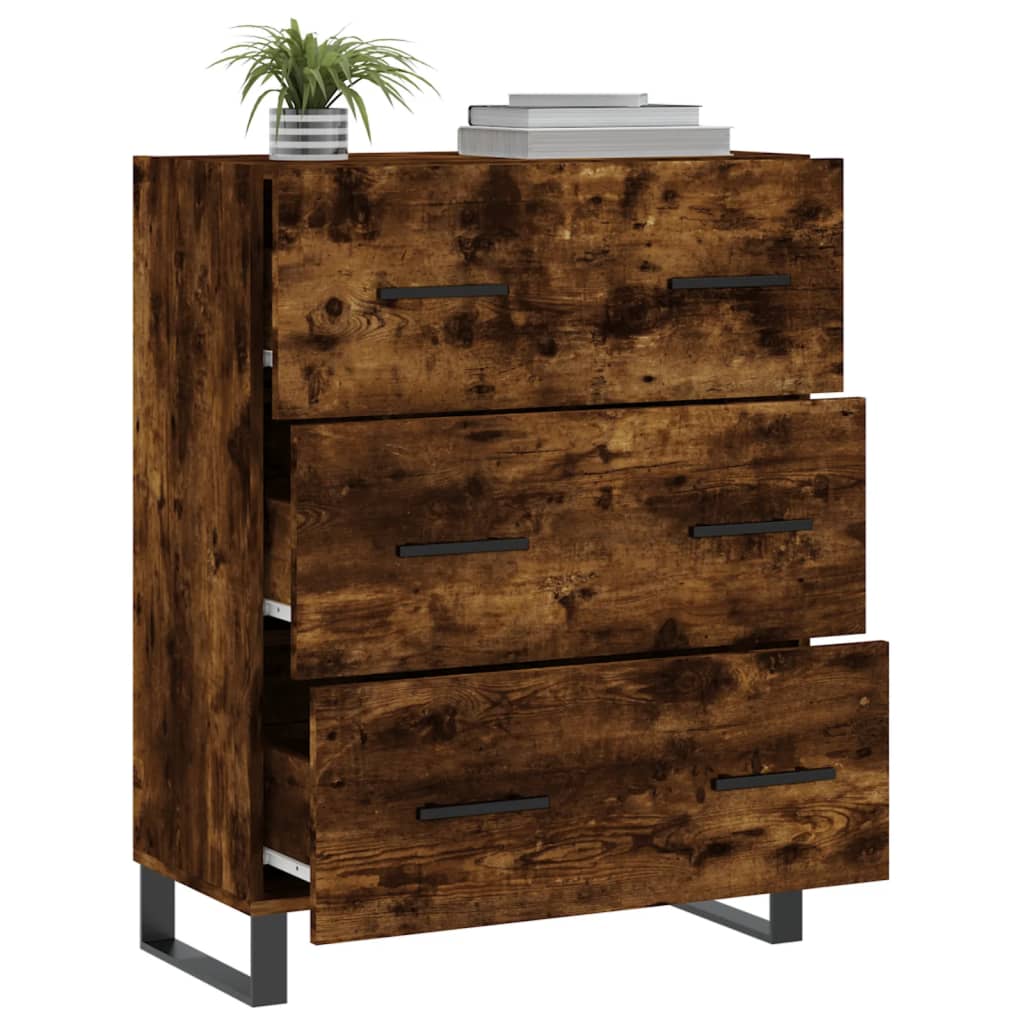 Komoda boja dimljenog hrasta 69,5x34x90 cm konstruirano drvo