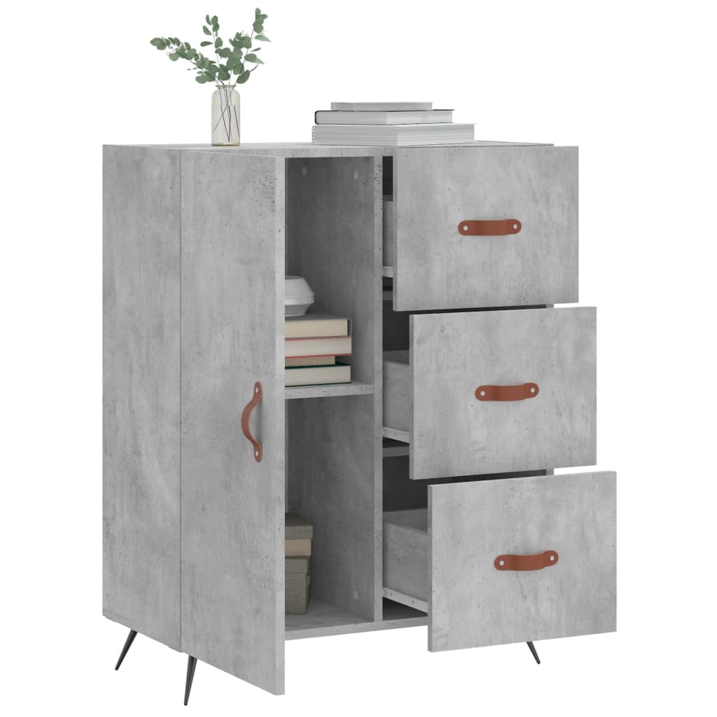 Komoda siva boja betona 69,5x34x90 cm od konstruiranog drva