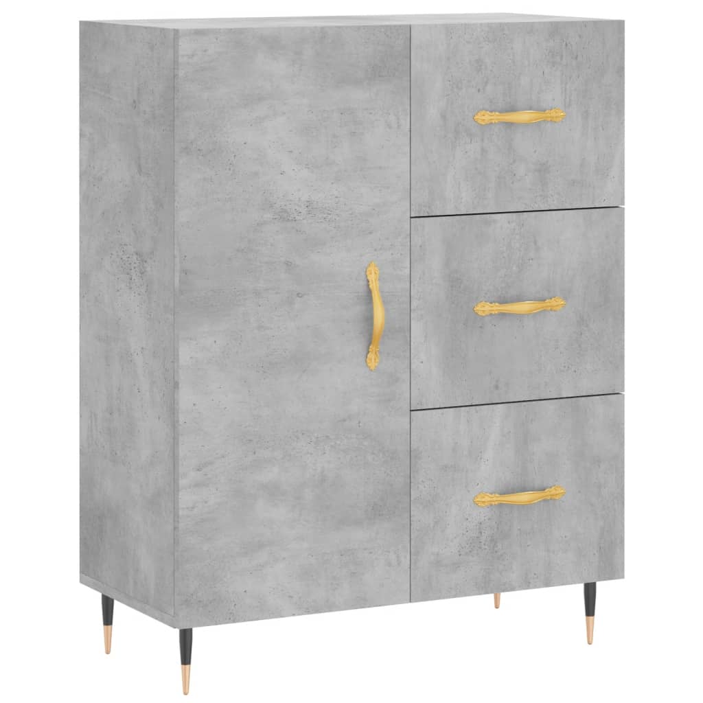 Komoda siva boja betona 69,5x34x90 cm od konstruiranog drva