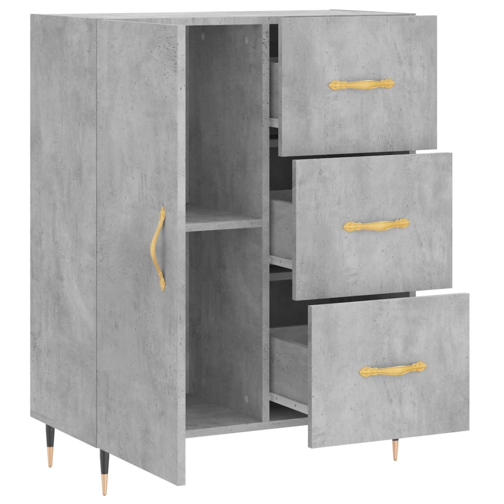 Komoda siva boja betona 69,5x34x90 cm od konstruiranog drva