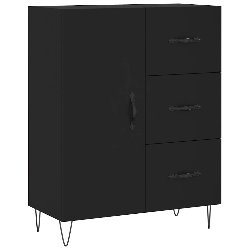 Komoda crna 69,5 x 34 x 90 cm od konstruiranog drva