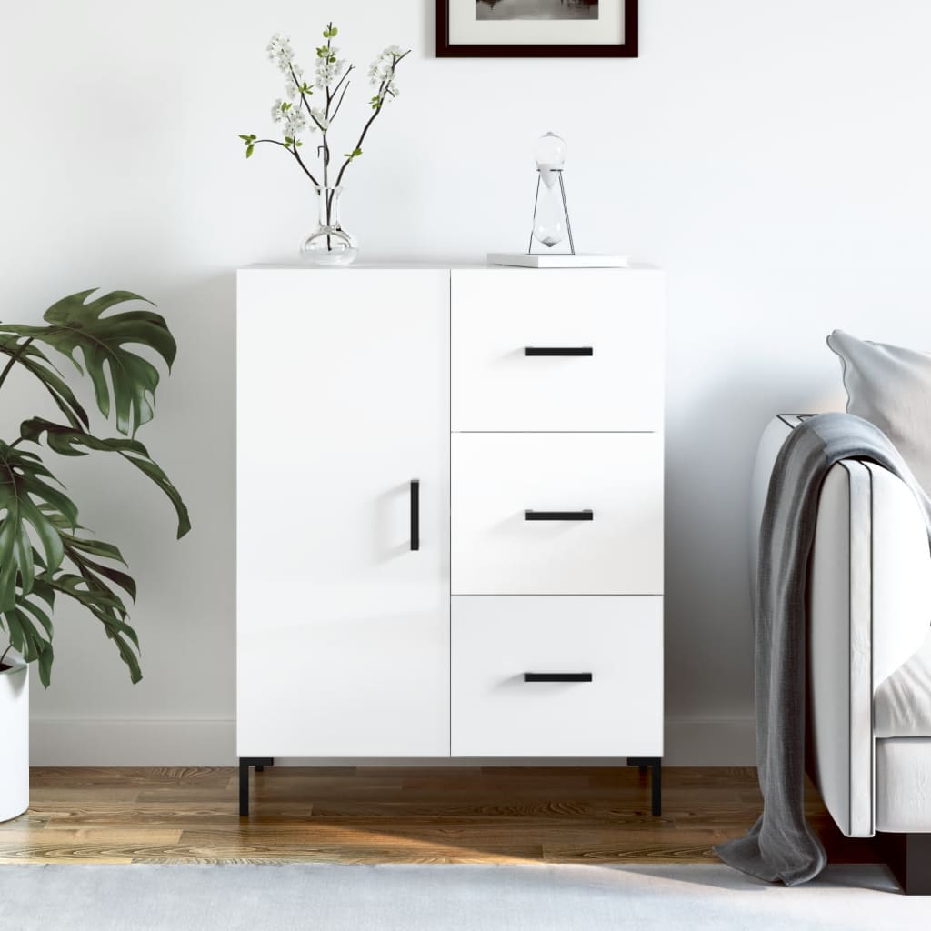 Komoda sjajna bijela 69,5x34x90 cm od konstruiranog drva