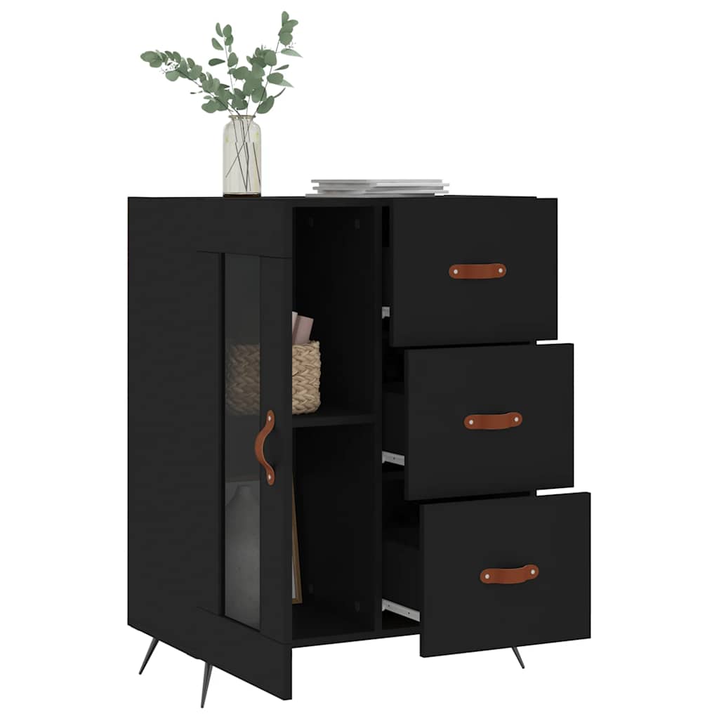 Komoda crna 69,5 x 34 x 90 cm od konstruiranog drva