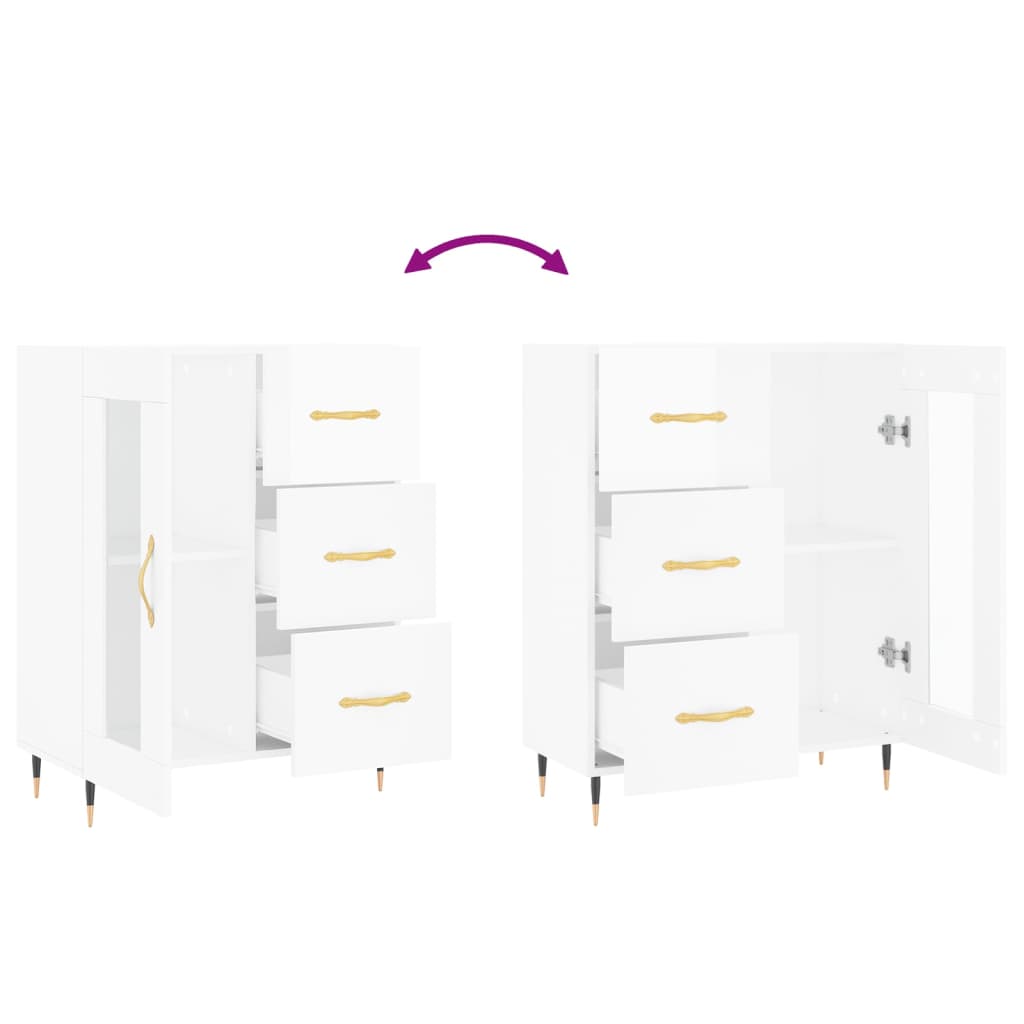 Komoda sjajna bijela 69,5x34x90 cm od konstruiranog drva