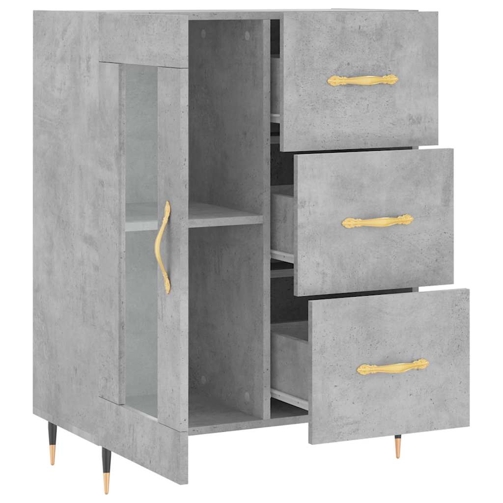 Komoda siva boja betona 69,5x34x90 cm od konstruiranog drva