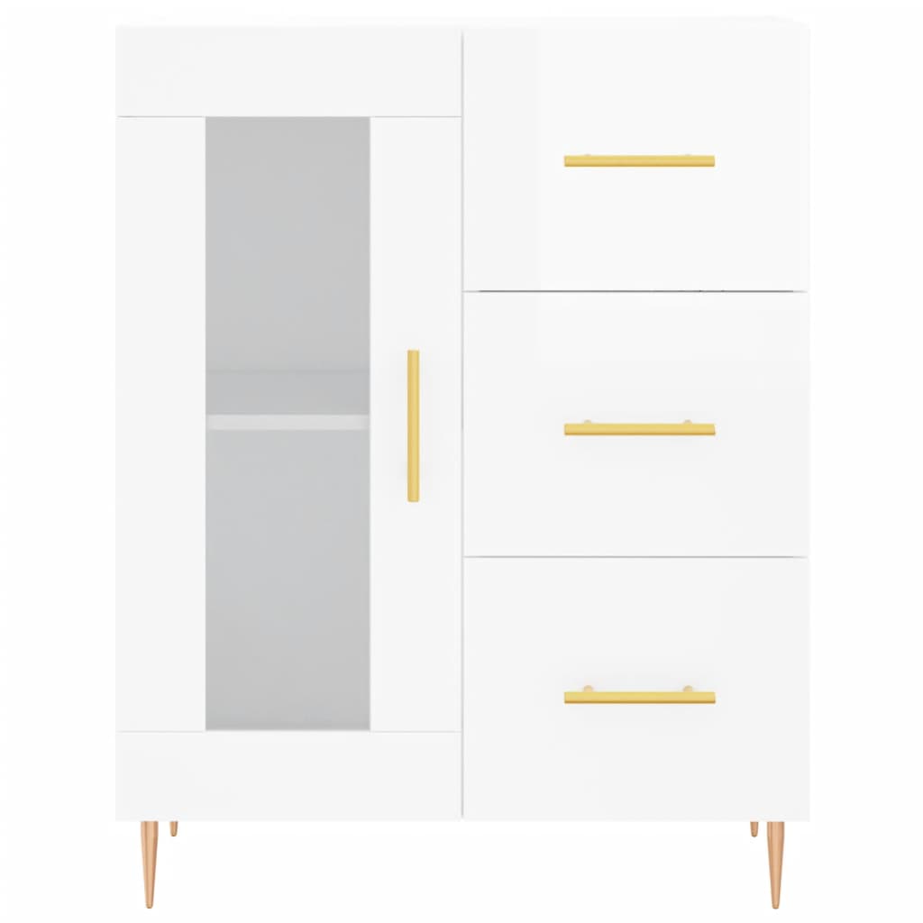 Komoda sjajna bijela 69,5x34x90 cm od konstruiranog drva