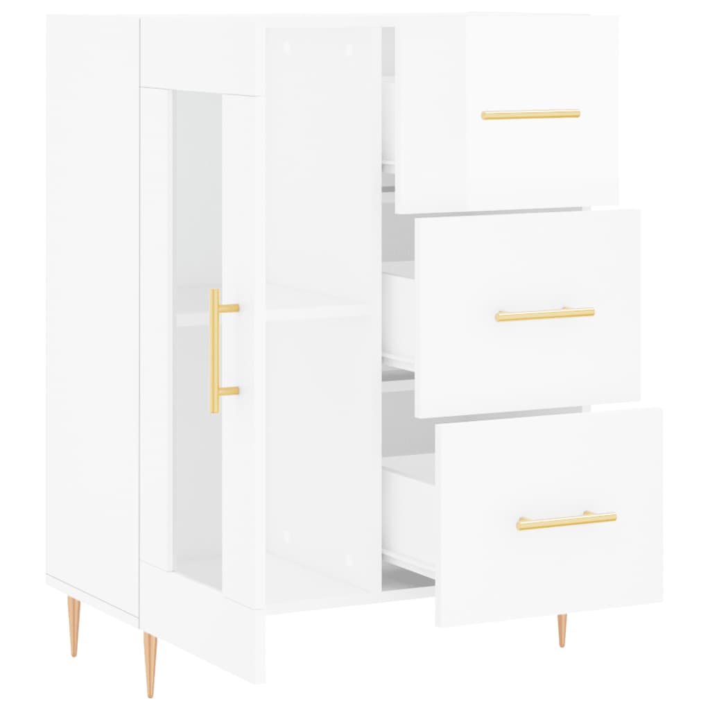 Komoda sjajna bijela 69,5x34x90 cm od konstruiranog drva