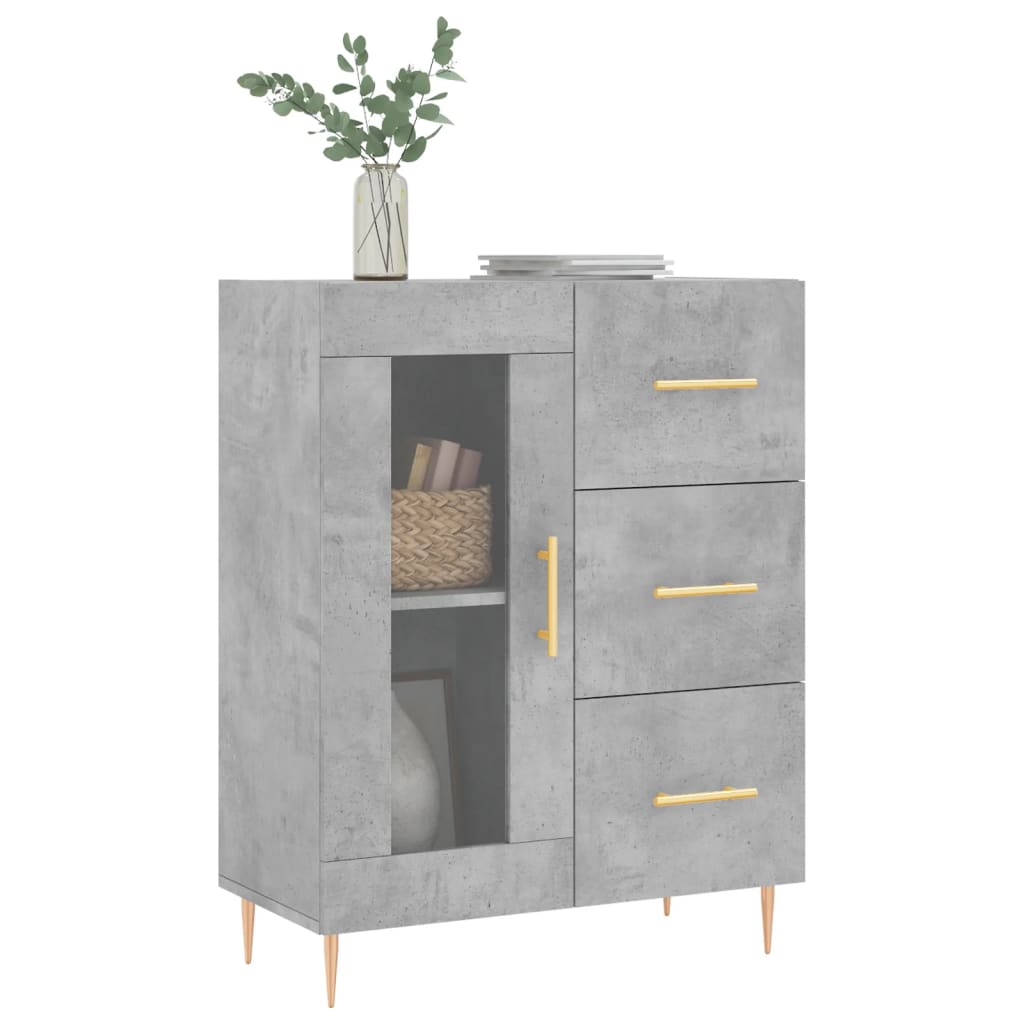 Komoda siva boja betona 69,5x34x90 cm od konstruiranog drva